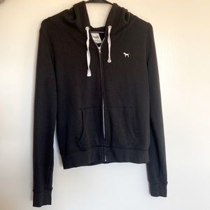 VS PINK zip up hoodie, black, size small